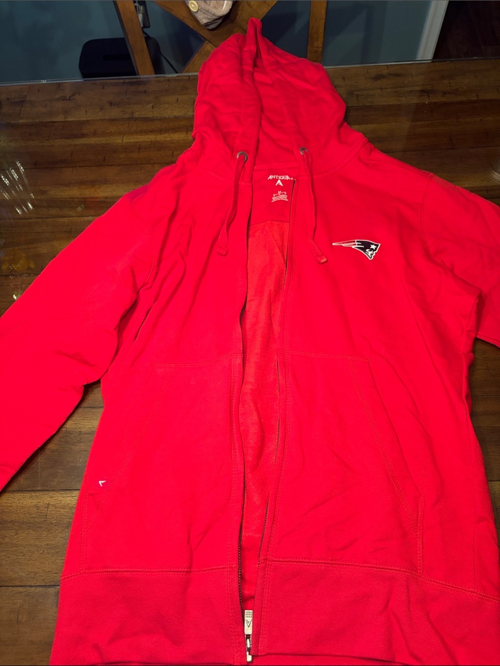 Red Full-Zip Hooded Jacket New England Patriots